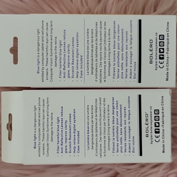 Brand New BOLERO BLUE LIGHT PROTECTION GLASSES-2CT. - Picture 2 of 4